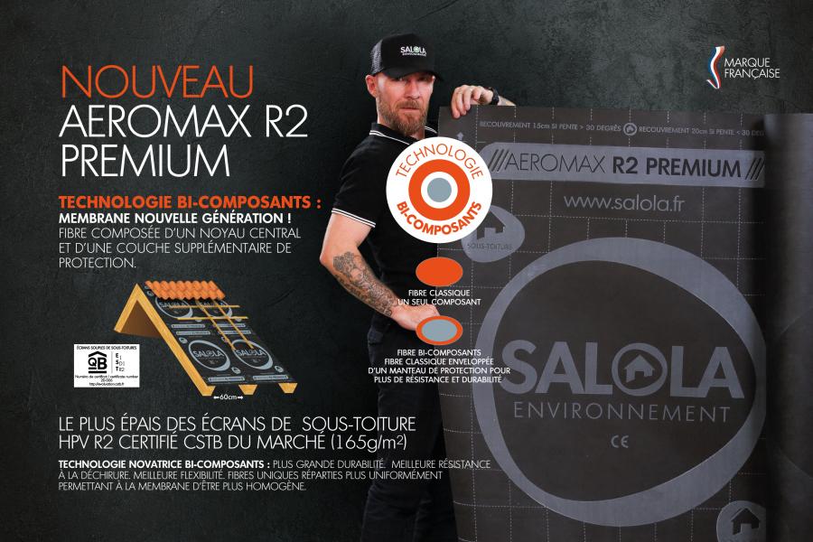 NOUVEAU AEROMAX R2 PREMIUM Bi-Composants, l'écran de sous-toiture HPV R2 nouvelle génération !